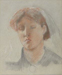 De Echtgenote van de Kunstenaar, Emma, op haar Huwelijksdag door Ford Madox Brown
